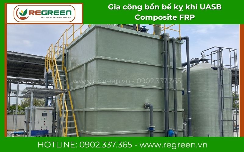 Gia công bồn bể kỵ khí UASB Composite FRP cho nhà máy bia