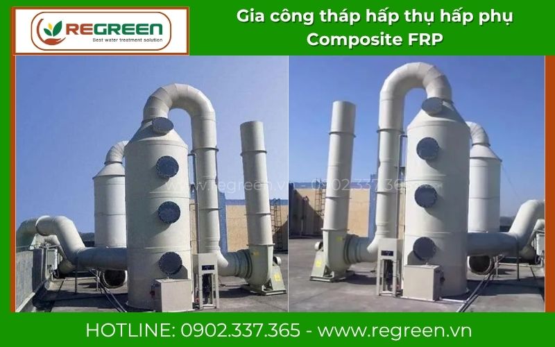 Nhận gia công tháp hấp thụ hấp phụ Composite FRP theo bản vẽ thiết kế