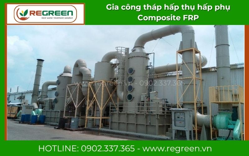 Thiết kế và gia công tháp hấp thụ hấp phụ Composite FRP công nghiệp