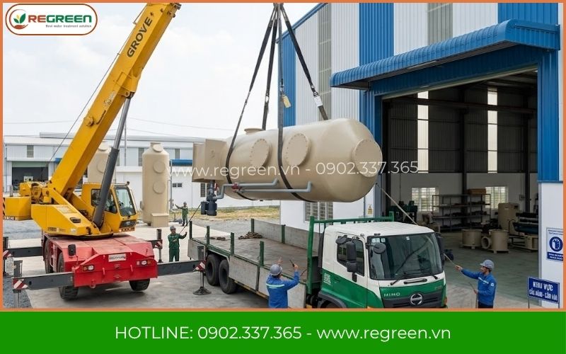 Thiết kế tháp hấp thụ xử lý khí thải cho không gian hẹp