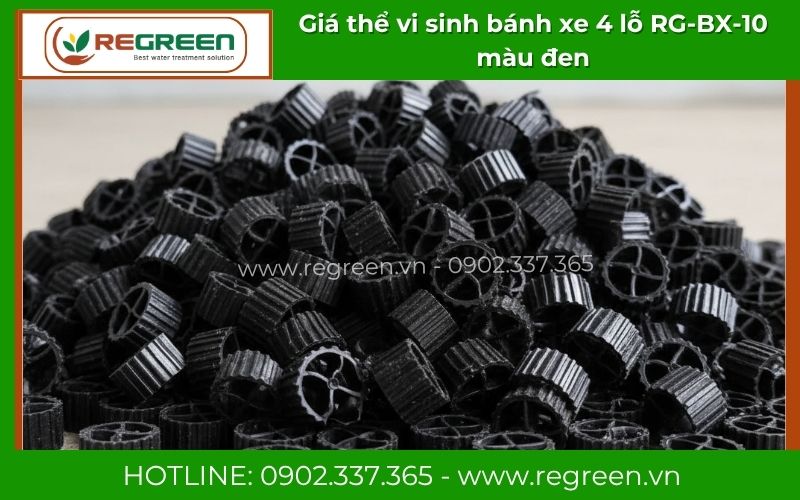 Giá thể vi sinh bánh xe 4 lỗ RG-BX-10 màu đen chính hãng Regreen