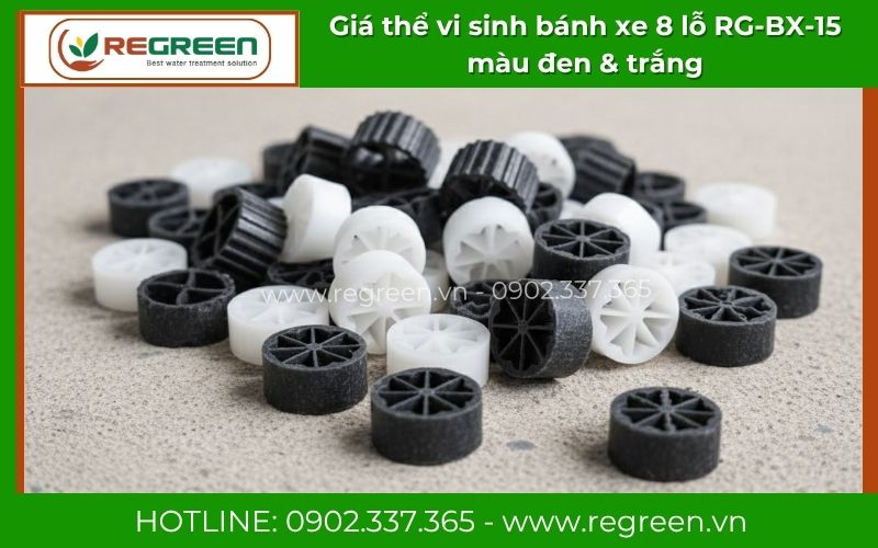 Regreen cung cấp giá thể vi sinh bánh xe 8 lỗ RG-BX-15 số lượng lớn