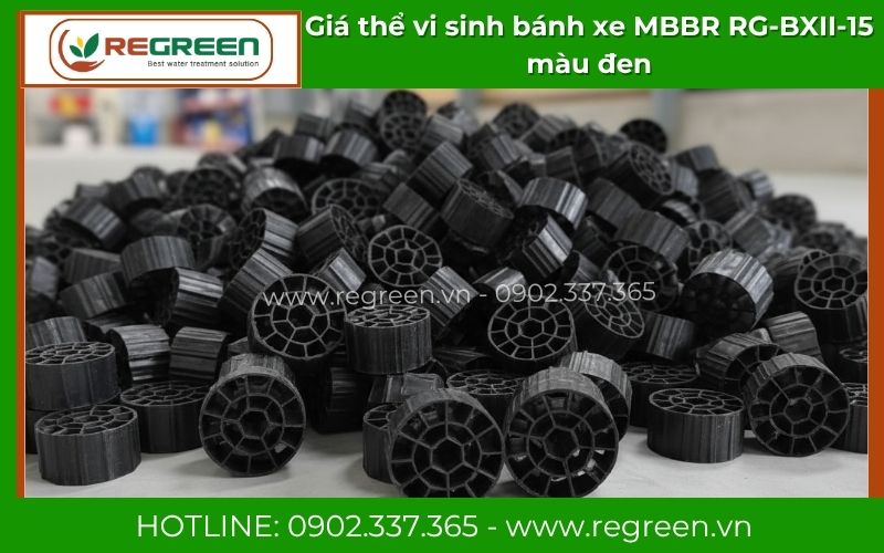 Giá thể vi sinh bánh xe MBBR RG-BXII-15 màu đen sẵn kho