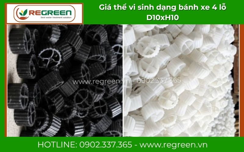 Giá thể vi sinh dạng bánh xe 4 lỗ D10xH10