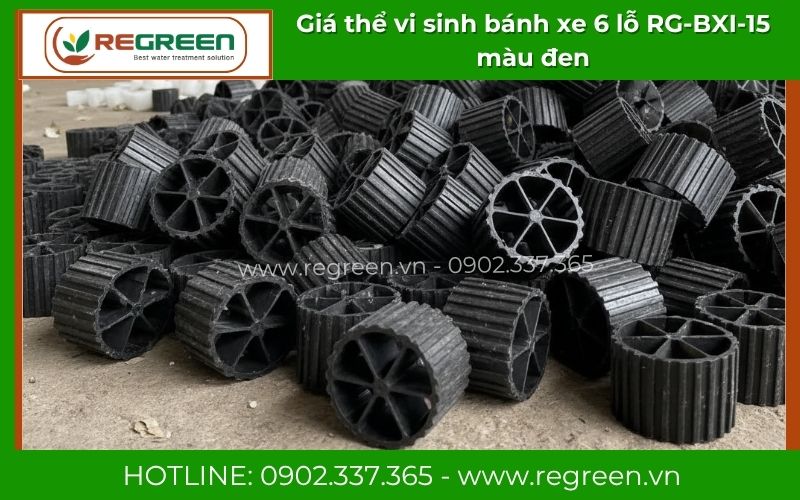 Giá thể vi sinh bánh xe 6 lỗ RG-BXI-15 màu đen giá tốt