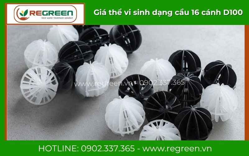 Giá thể vi sinh dạng cầu D100 16 cánh giá rẻ tận xưởng ReGreen