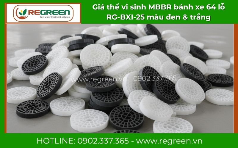 Giá thể vi sinh MBBR bánh xe 64 lỗ RG-BXI-25 giao nhanh