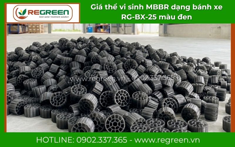 Giá thể vi sinh MBBR dạng bánh xe RG-BX-25 màu đen giá tốt