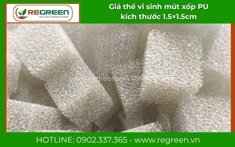 Cấu trúc độ xốp 95% của giá thể vi sinh mút xốp