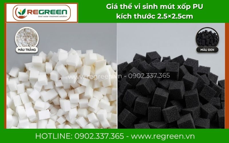 Cận cảnh khối giá thể vi sinh mút xốp vuông vắn