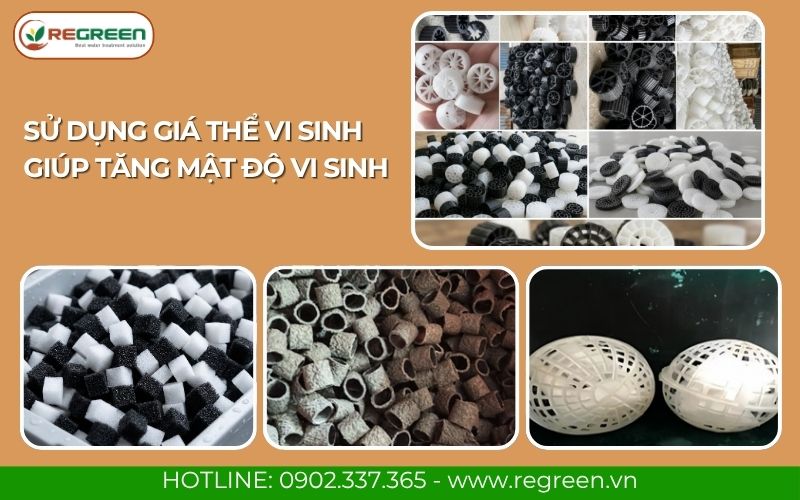 Giá thể vi sinh bám dính hỗ trợ giảm COD trong nước thải.