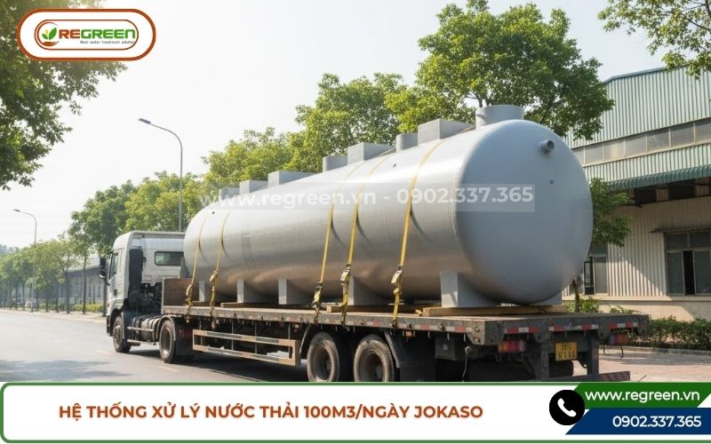 Vận chuyển hệ thống xử lý nước thải 100m3