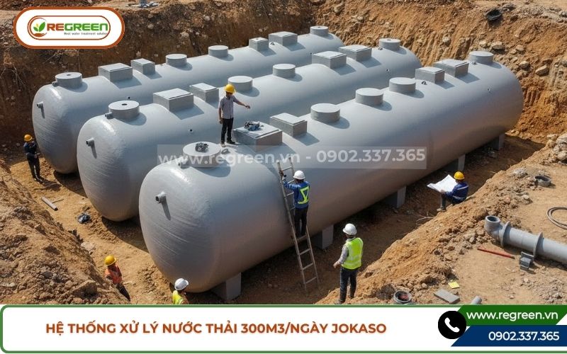 Hệ thống xử lý nước thải 300m3 lắp đặt âm đất.