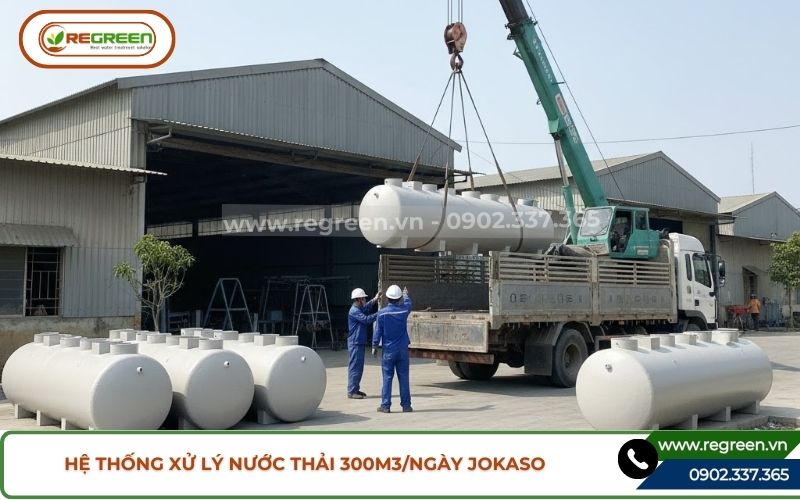 Vận chuyển hệ thống xử lý nước thải 300m3 đi tỉnh.