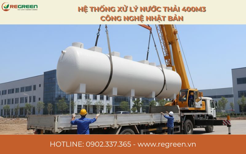 Hệ thống xử lý nước thải 400m3 công nghệ Nhật Bản.