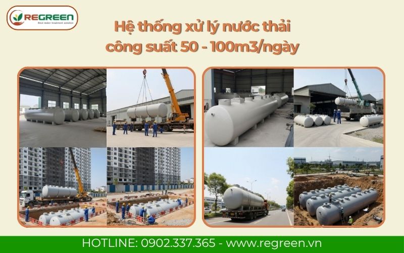 Hệ thống xử lý nước thải công suất 50 - 100m3/ngày