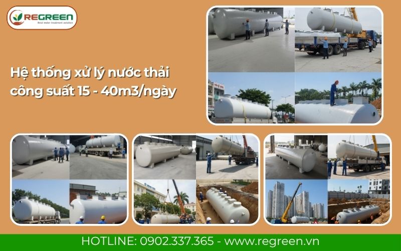 Hệ thống xử lý nước thải công suất 15 - 40m3/ngày