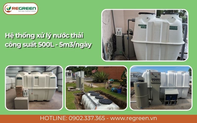 Hệ thống xử lý nước thải công suất 500L - 5m3/ngày