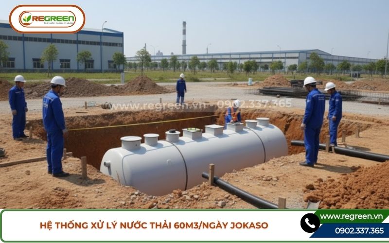 Lắp đặt hệ thống xử lý nước thải 60m3 tại dự án
