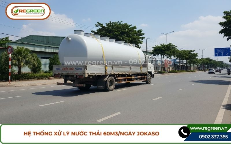 Xe tải chở hệ thống xử lý nước thải 60m3 Regreen