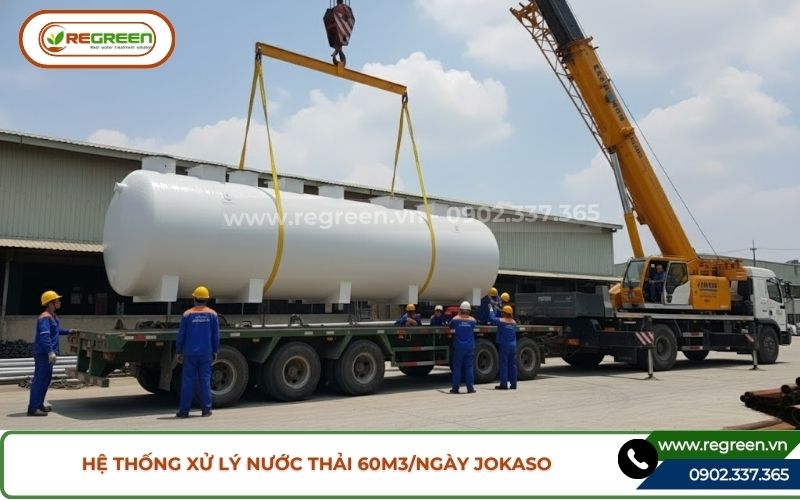 Vận chuyển hệ thống xử lý nước thải 60m3 đi công trình