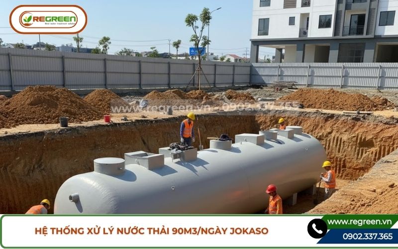 Thi công hệ thống xử lý nước thải 90m3 chôn ngầm