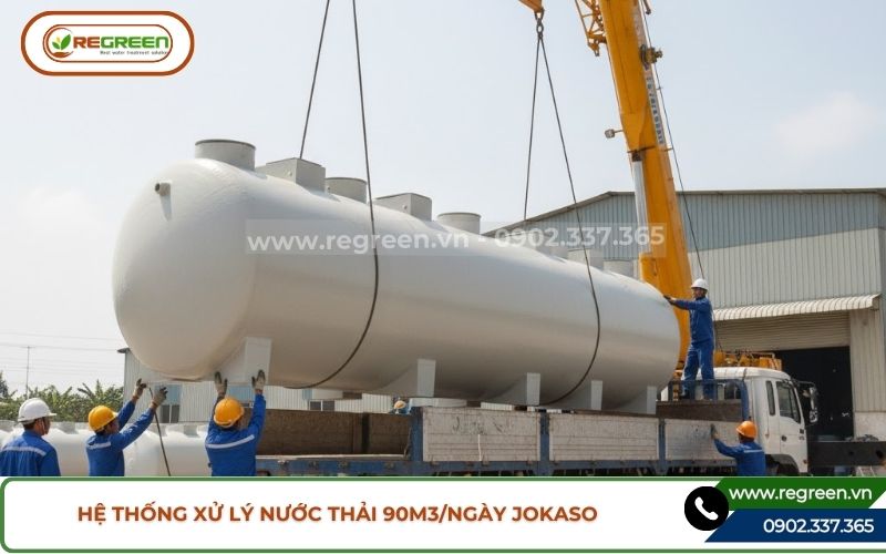 Vận chuyển hệ thống xử lý nước thải 90m3 bằng xe tải