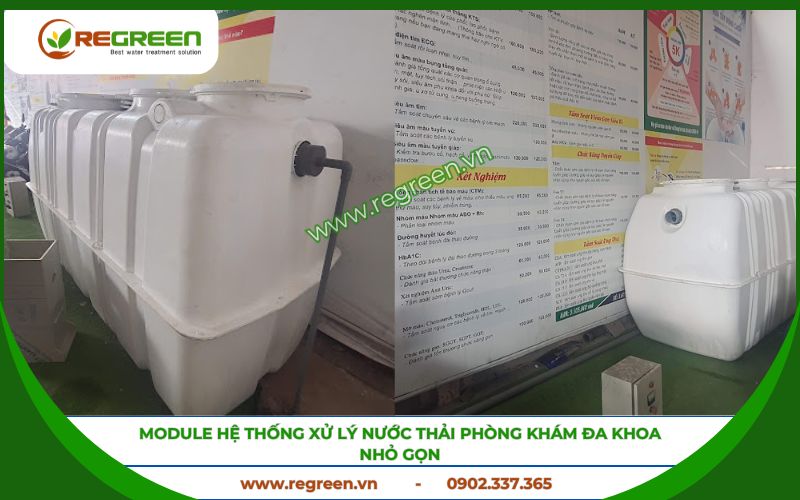 hệ thống xử lý nước thải phòng khám đa khoa của Regreen.
