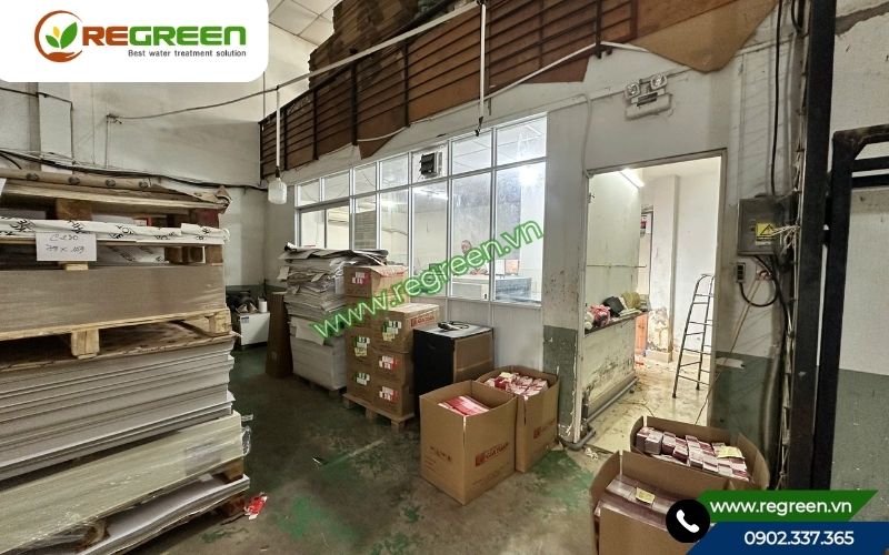 Vị trí lắp đặt hệ thống xử lý nước thải sinh hoạt 10m3 nhỏ gọn.