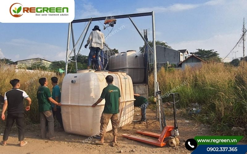 Thi công hệ thống xử lý nước thải sinh hoạt 10m3.