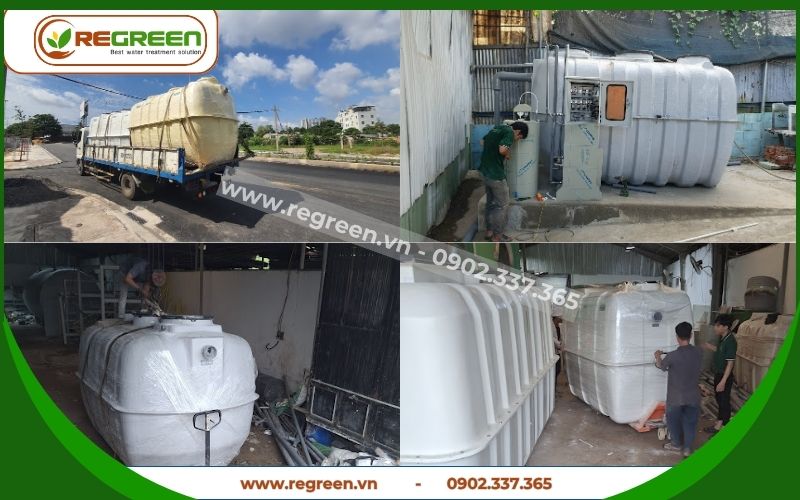 Module hệ thống xử lý nước thải sinh hoạt 10m3 composite.