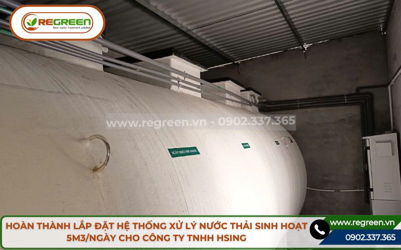 Hoàn thành lắp đặt hệ thống xử lý nước thải sinh hoạt 5m3/ngày cho KCN Bàu Bàng