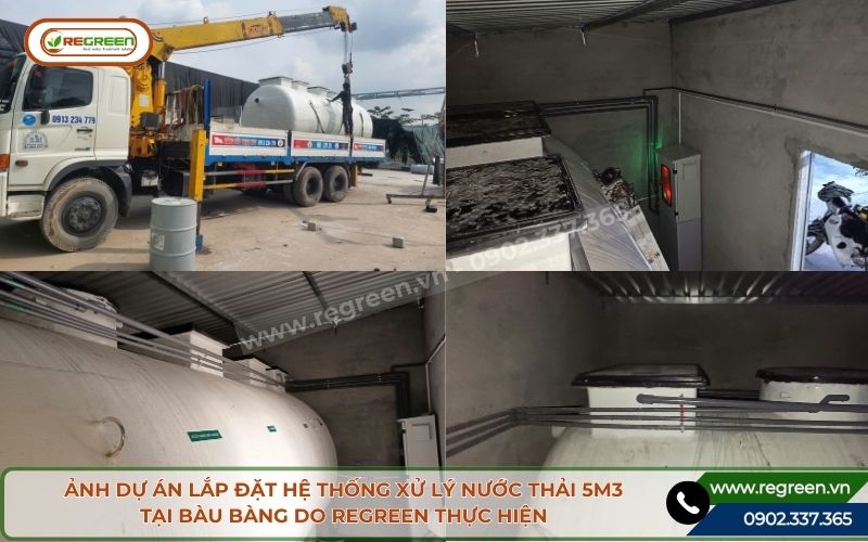 Tổng hợp ảnh dự án lắp đặt hệ thống xử lý nước thải sinh hoạt 5m3/ngày tại Bàu Bàng