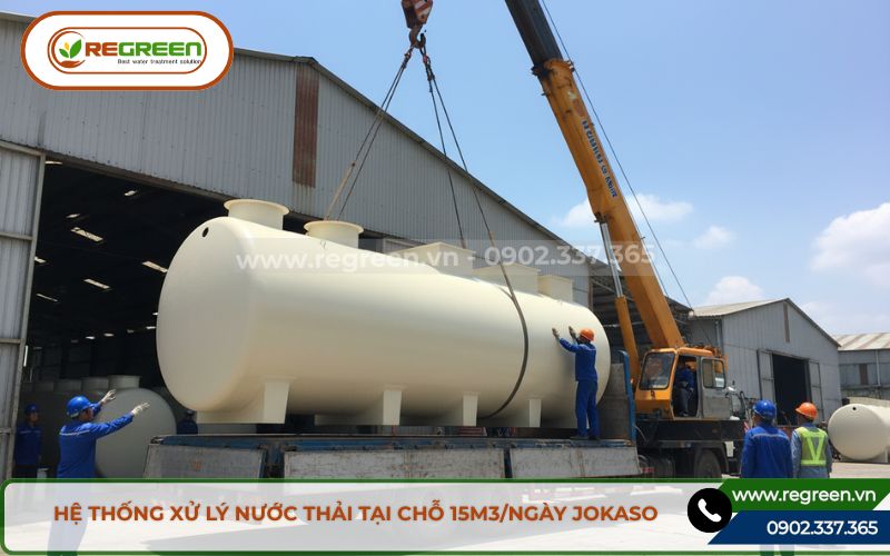 Kỹ sư vận chuyển hệ thống xử lý nước thải tại chỗ 15m3/ngày đi giao