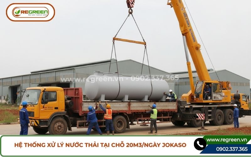 Thi công lắp đặt hệ thống xử lý nước thải tại chỗ 20m3.