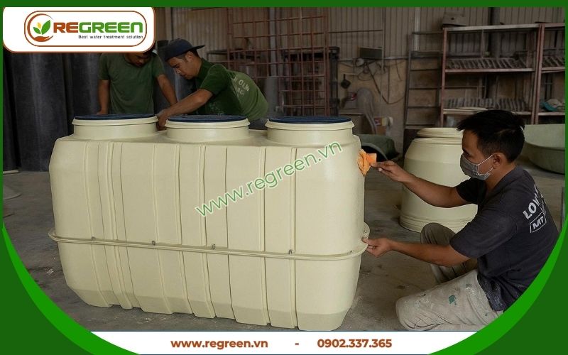 Lắp đặt hệ thống xử lý nước thải tại chỗ 4m3 chuyên nghiệp tại xưởng.