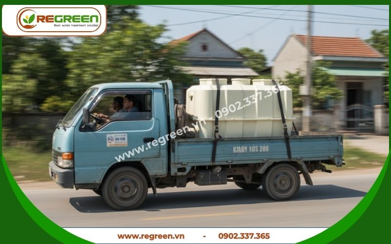 Hệ thống xử lý nước thải tại chỗ 5m3 Jokaso đang trên đường giao.