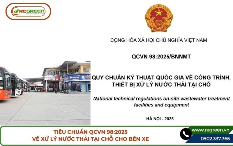 Tiêu chuẩn QCVN 98:2025 về xử lý nước thải tại chỗ cho bến xe