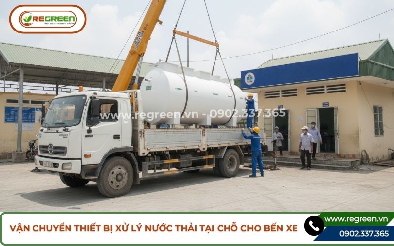 Vận chuyển thiết bị xử lý nước thải tại chỗ cho bến xe