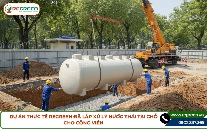 Dự án thực tế Regreen đã lắp xử lý nước thải tại chỗ cho công viên