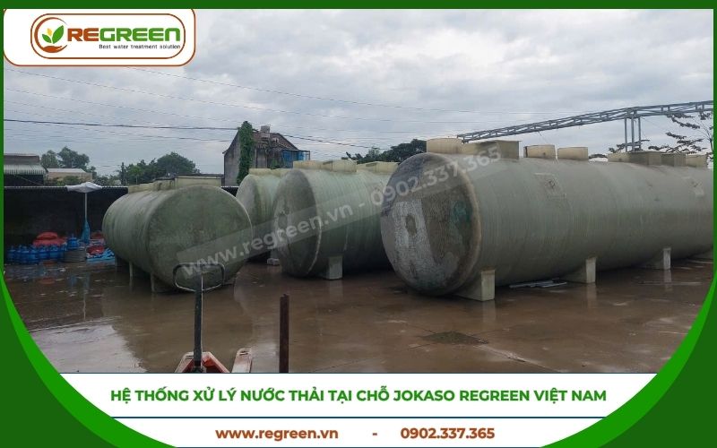 Hệ thống xử lý nước thải tại chỗ Jokaso sản xuất tại xưởng.