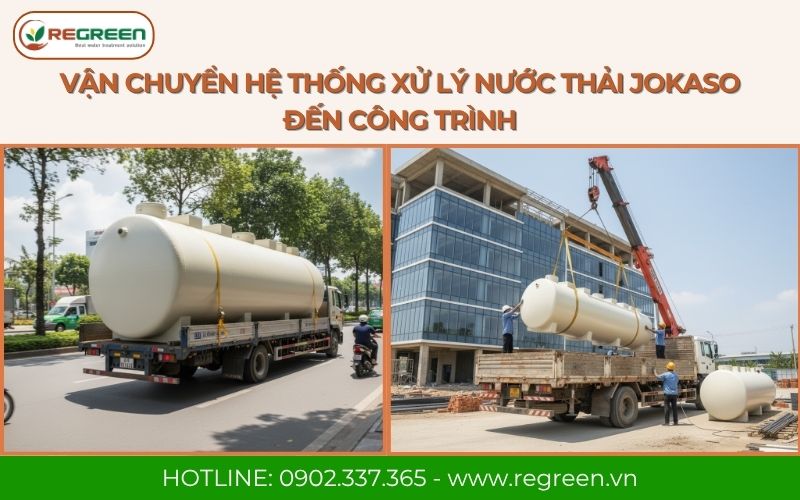 Vận chuyển hệ thống xử lý nước thải tòa nhà đến công trình