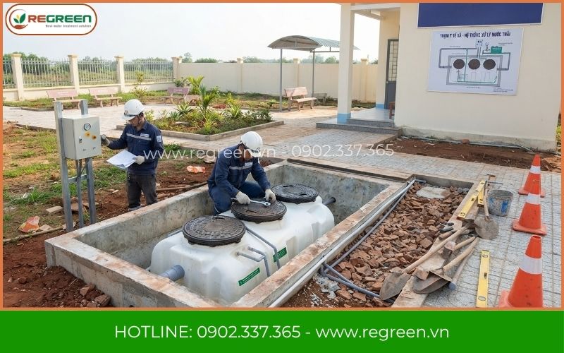 Thi công lắp đặt hệ thống xử lý nước thải trạm y tế
