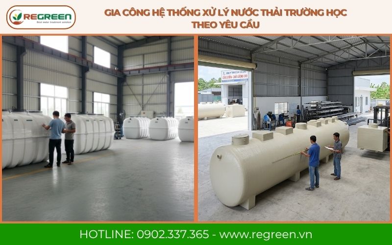Gia công hệ thống xử lý nước thải trường học theo yêu cầu