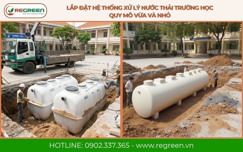 Lắp đặt hệ thống xử lý nước thải trường học quy mô vừa và nhỏ