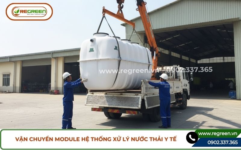 Vận chuyển module hệ thống xử lý nước thải y tế