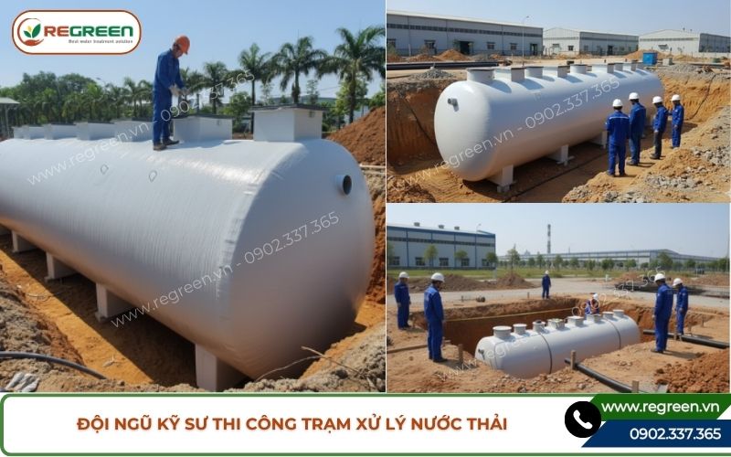 Đội ngũ kỹ sư thi công trạm xử lý nước thải