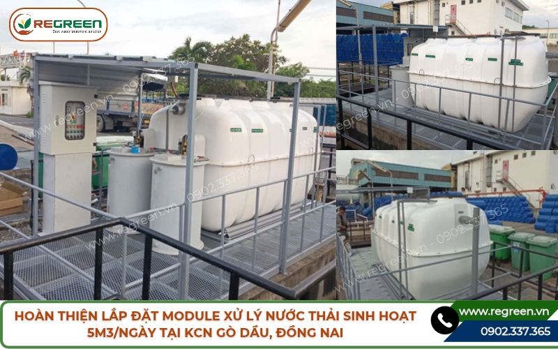 Hoàn thiện đấu nối xả tràn cho module xử lý nước thải sinh hoạt 5m3