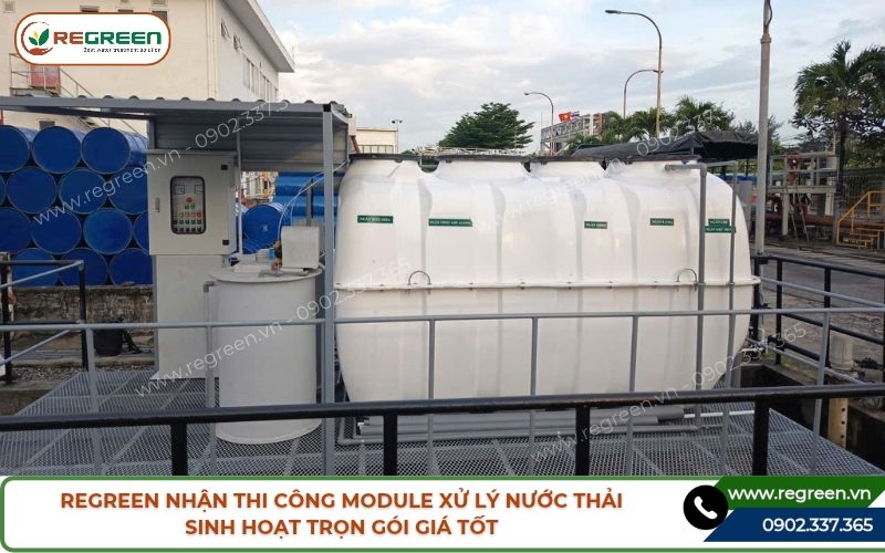Hệ thống module xử lý nước thải sinh hoạt 5m3 hoạt động ổn định thực tế