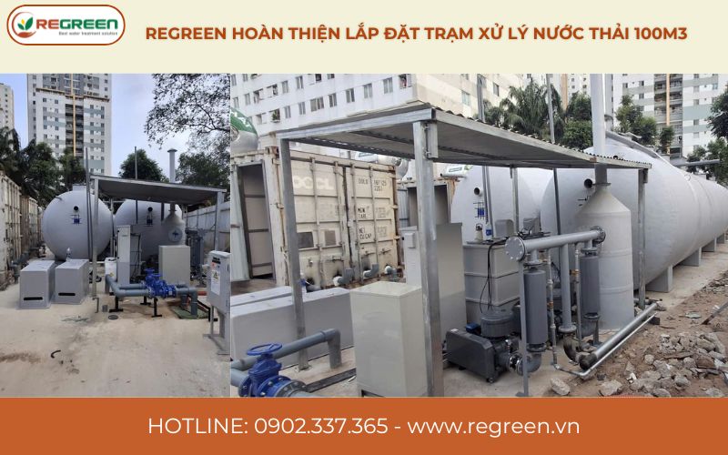 Regreen hoàn thiện lắp đặt trạm xử lý nước thải 100m3 tại TPHCM